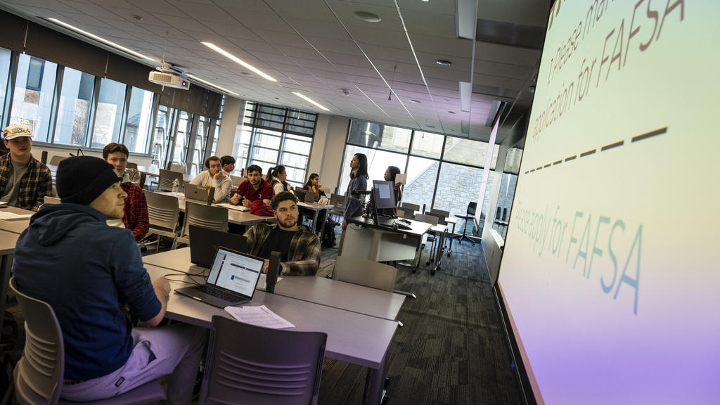 Students learning in class.